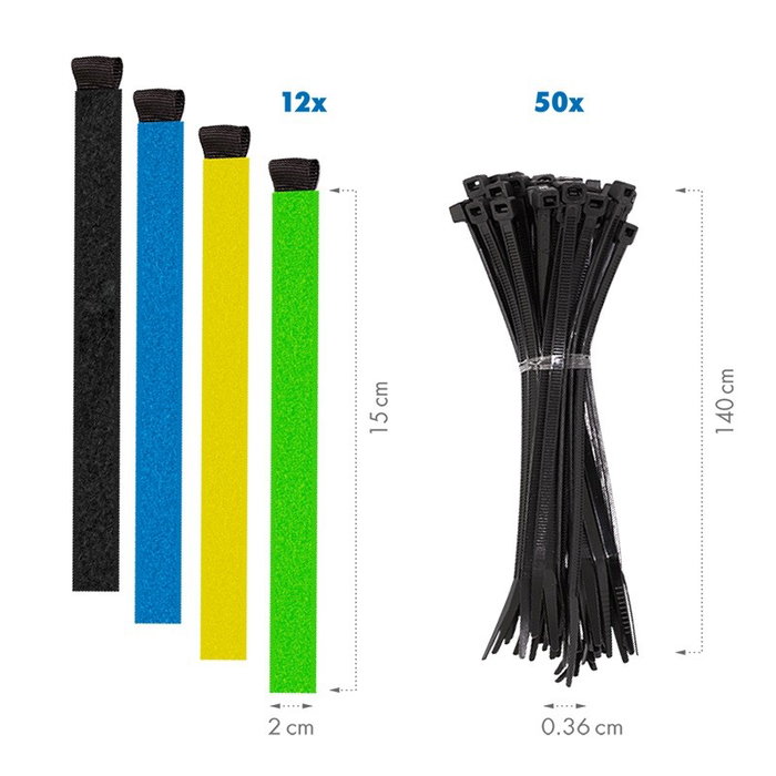 LogiLink Set de organización de cables en caja de 8 artículos