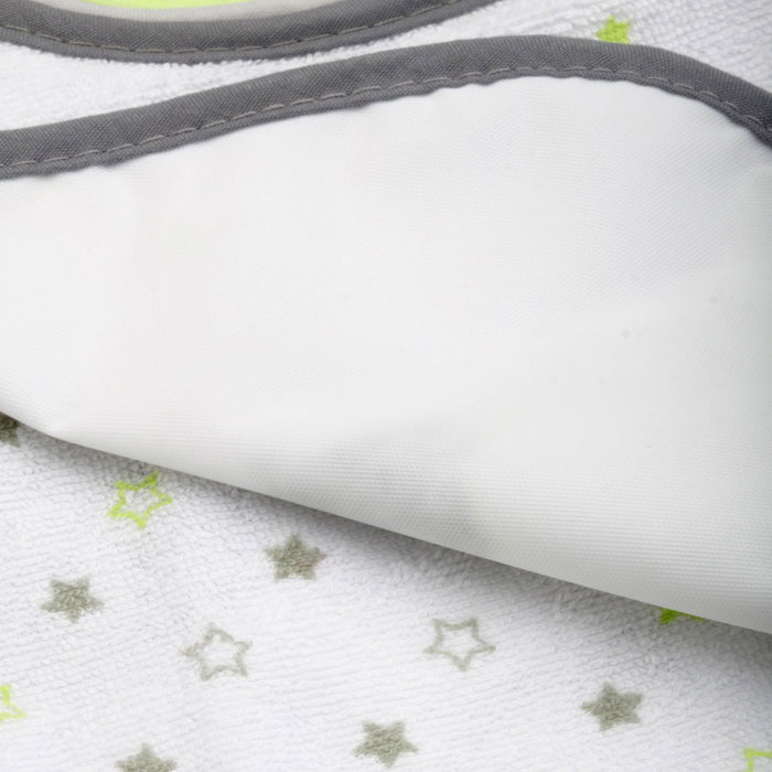 Tom et Zoe Juego de 5 Baberos Surtidos con Cierre de Velcro y Dorso PEVA Antiman chas (29.5x21 cm)