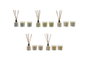 DKD Home Decor Ambientador Mikado Indio Rahga Set 3 piezas (2 velas + 1 mikado) 16 x 6 x 25 cm