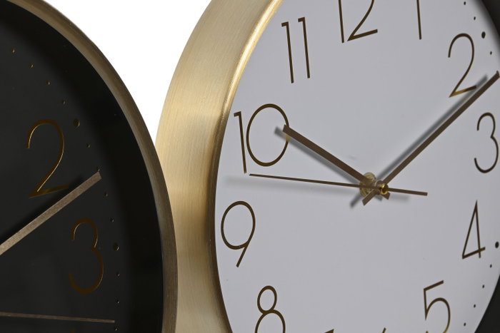 DKD Home Decor Reloj de Pared de Aluminio, Pack de 2, Dorado DKD Home Decor Reloj de Pared de Aluminio, Pack de 2, Dorado