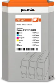 Prindo Classic XL Multipack Negro, Cian, Magenta, Amarillo, Rojo y Gris