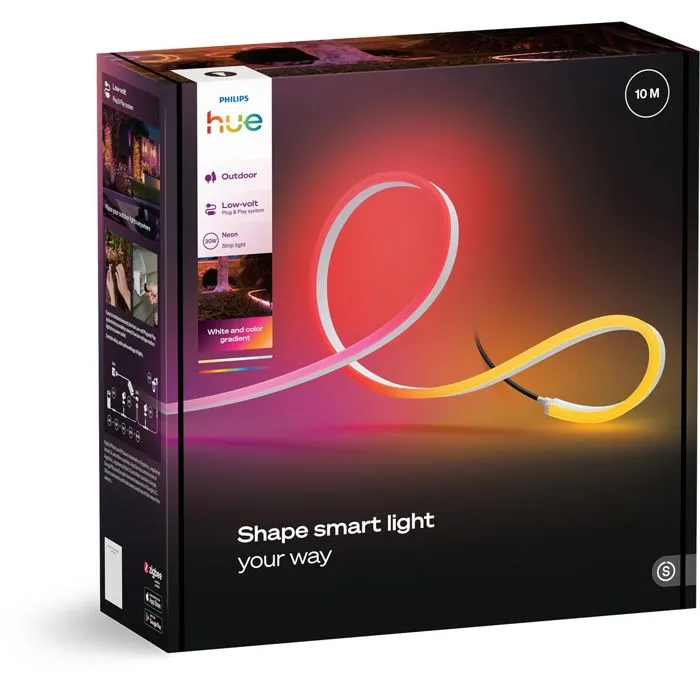 Philips Hue Tira LED de neón para exterior - 10 metros - 1100 lm - Iluminación ambiental ajustable - IP65 - Bajo voltaje