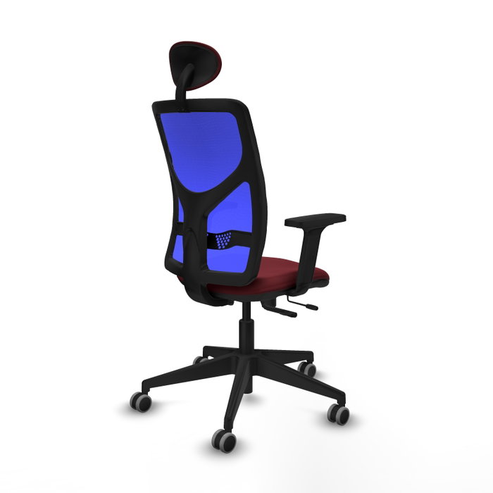 PIQUERAS Y CRESPO Silla de oficina Motilla con mecanismo Sincro/Traslack Granate y Azul PIQUERAS Y CRESPO Silla de oficina Motilla con mecanismo Sincro/Traslack Granate y Azul