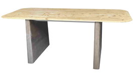 DKD Home Decor Mesa de Comedor Abeto 200x90x75 Marrón Oscuro