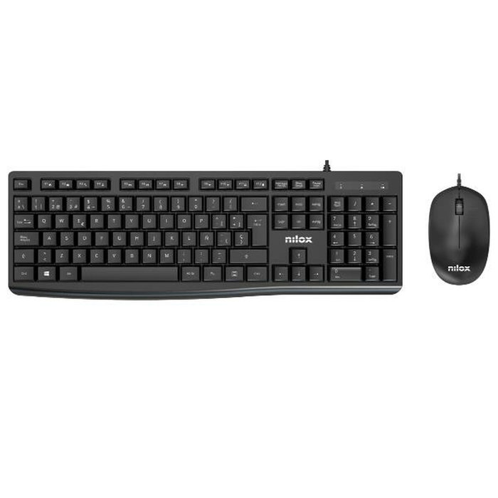 Nilox NXKME0012 Combo de Teclado y Ratón Negro con Layout Español Nilox NXKME0012 Combo de Teclado y Ratón Negro con Layout Español