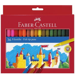 Faber-Castell Estuche Cartón 36 Rotuladores Escolares Multicolor Ref. 554203