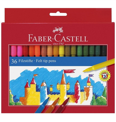 Faber-Castell Estuche Cartón 36 Rotuladores Escolares Multicolor Ref. 554203 Faber-Castell Estuche Cartón 36 Rotuladores Escolares Multicolor Ref. 554203