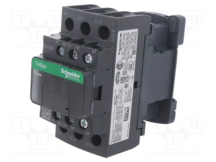SCHNEIDER ELECTRIC LC1D32BL Contactor TeSys D 32A 24VDC SCHNEIDER ELECTRIC LC1D32BL Contactor TeSys D 32A 24VDC