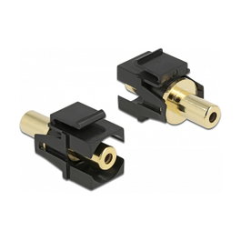 DeLOCK Módulo Keystone Jack Estéreo Hembra 3,5 mm Chapado en Oro Negro