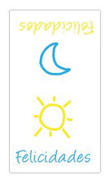 Etiquetas Regalo Adh. Rollo 300 Uds. 50X89 Cierrabolsas Felicidades Sol/Luna