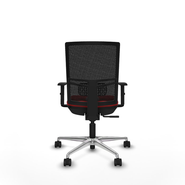 PIQUERAS Y CRESPO Silla de oficina Yunquera con mecanismo Sincro, Rojo y Negro