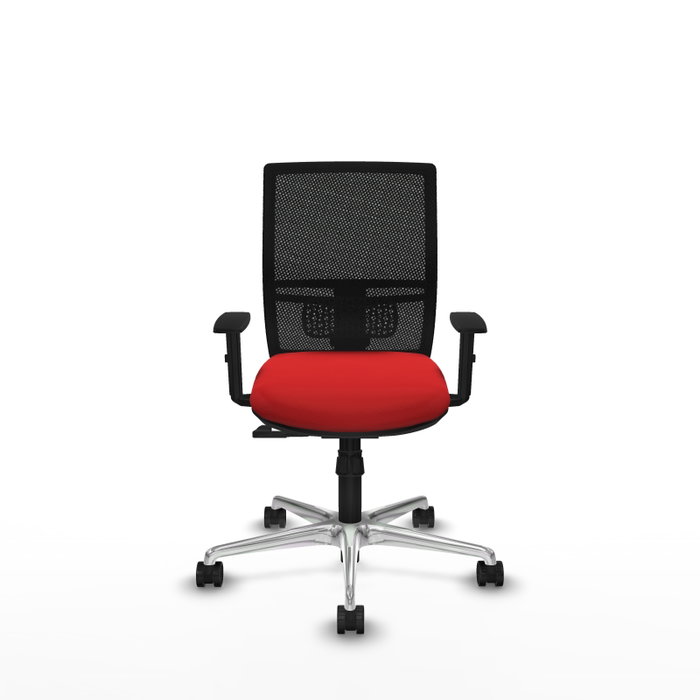 PIQUERAS Y CRESPO Silla de oficina Yunquera con mecanismo Sincro, Rojo y Negro