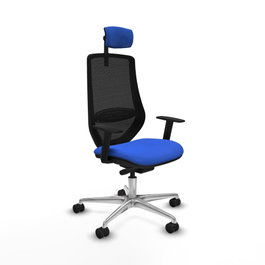 PIQUERAS Y CRESPO Silla de oficina Mardos con mecanismo Sincro/Traslack Azul y Negro