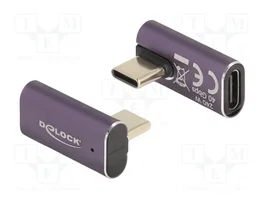 DeLOCK Adaptador USB Type-C™ 40 Gbps PD 3.1 240 W Angular 8K 60 Hz Antracita