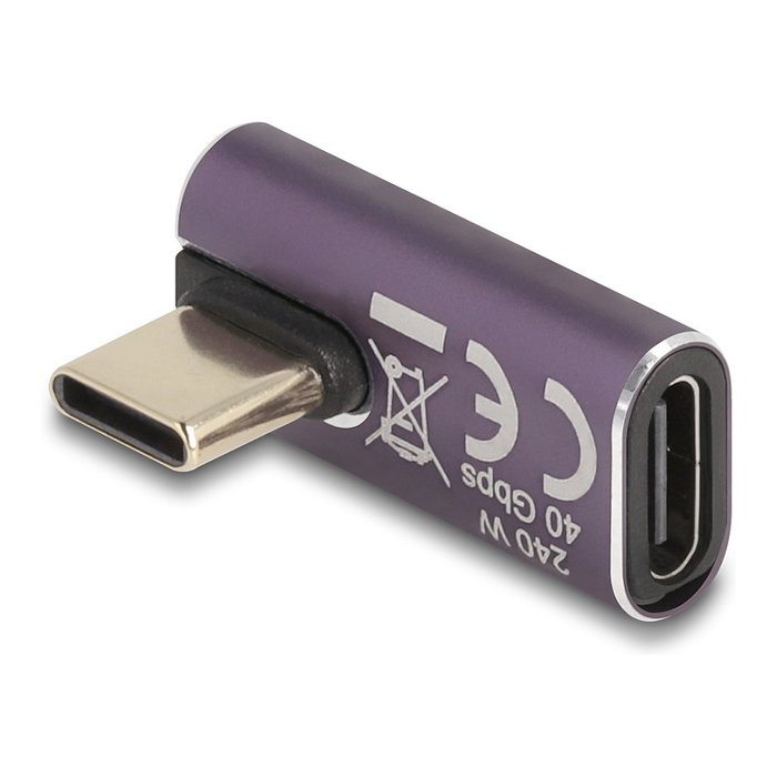 DeLOCK Adaptador USB Type-C 40 Gbps PD 3.1 240 W Angular Antracita