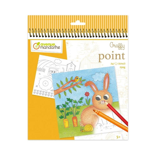 Libro De Colorear Avenue Mandarine Dibujar Con Puntos Granja 160G 24H Libro De Colorear Avenue Mandarine Dibujar Con Puntos Granja 160G 24H