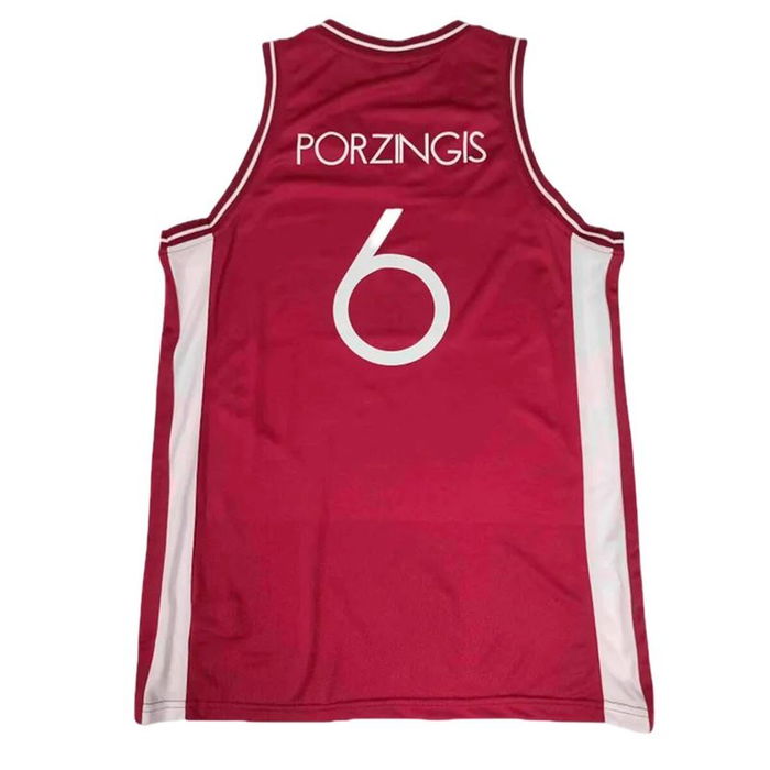 Camiseta de baloncesto Peak Latvija 6 - Porzingis Blanco Marrón