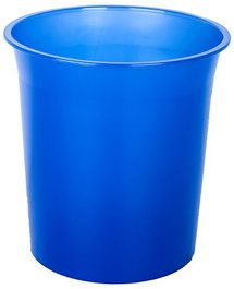 Papelera Plastico Cerrada 16 Litros Traslucido Azul Mar