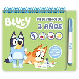 MOOSE Pizarra de Actividades Bluey para Niños de 3 Años en Español, 32 Páginas, 27,5x22,5cm