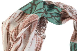 DKD Home Decor Accesorio de Pelo Set de 3 Colección Tanzania Ambiente Mediterraneo Marron Verde Poliester 8 x 20 x 20 cm