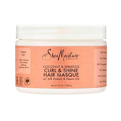Shea Moisture Coconut & Hibiscus Curl & Shine Hair Masque 340g