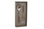DKD Home Decor Set de Cubiertos 2 Piezas Inox Acacia Natural