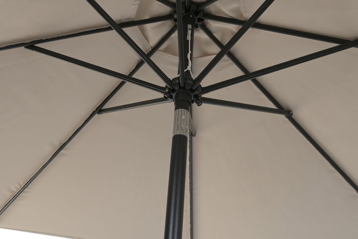 DKD Home Decor Parasol de Jardín y Terraza Arena Negro 265x250x265 cm Reclinable con Protección UV 50+ para Exteriores y Espacios Abiertos