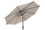 DKD Home Decor Parasol de Jardín y Terraza Arena Negro 265x250x265 cm Reclinable con Protección UV 50+ para Exteriores y Espacios Abiertos