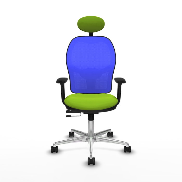 PIQUERAS Y CRESPO Silla de oficina Jorquera con mecanismo Sincro/Traslack, Pistacho y Azul