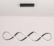 DKD Home Decor Lámpara de Techo LED Espiral Negro 28W 80x20x20 cm