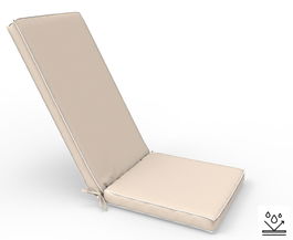 DKD Home Decor Cojín Tumbona Terraza Y Jardín Beige Blanco 42 x 5 x 115 cm Repelente al Agua