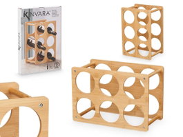 Kinvara Botellero para 6 Botellas de Bambú Marrón 35x24x4 cm (Set de 6)