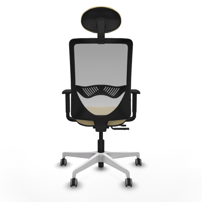 PIQUERAS Y CRESPO Silla de oficina Zulema con mecanismo Sincro/Traslack, Crema y Gris
