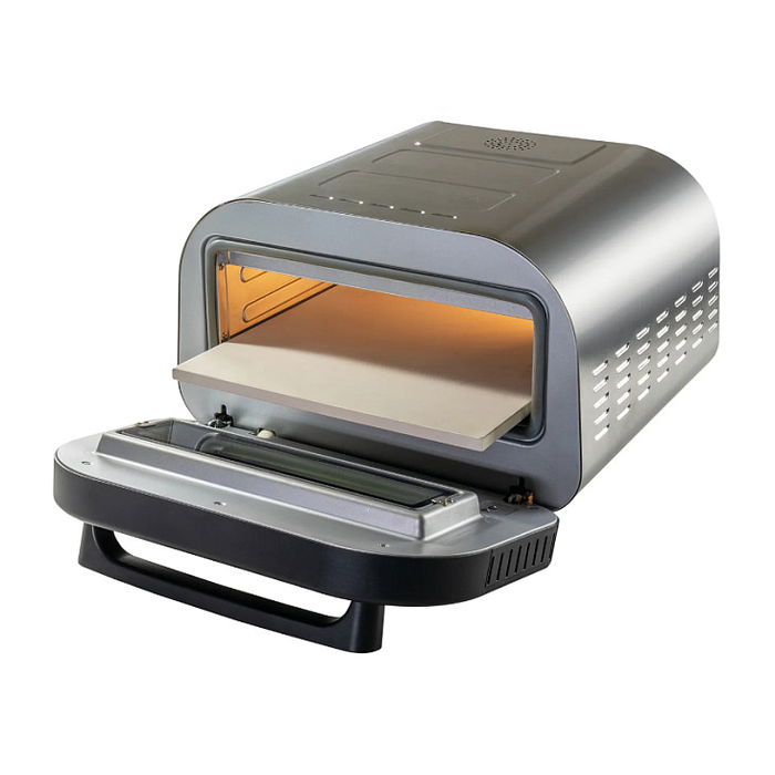 UNOLD 68816 LUIGI Horno de Pizzas Eléctrico Digital, 1700W, Hasta 30 cm, 450 °C, Acero Inoxidable Plateado