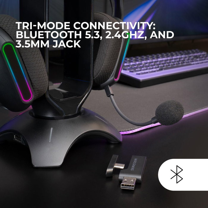 Mars Gaming MHW-PRO Auriculares Gaming Inalámbricos ARGB Negro