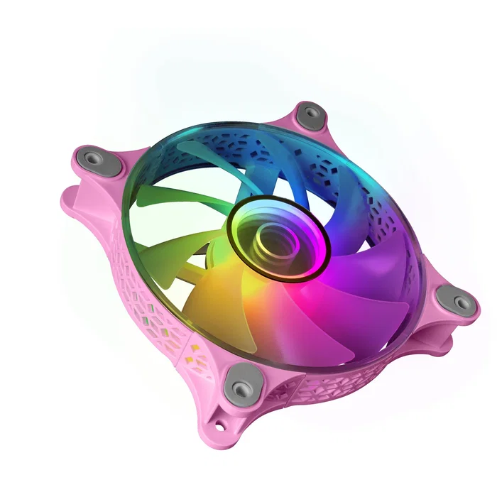 Mars Gaming MF-3D Ventilador ARGB para PC 12cm Rosa - Espejo Infinito 3D, 1200 RPM, 12 dB, Compatible con Aura Sync, RGB Fusion, Controladores ARGB