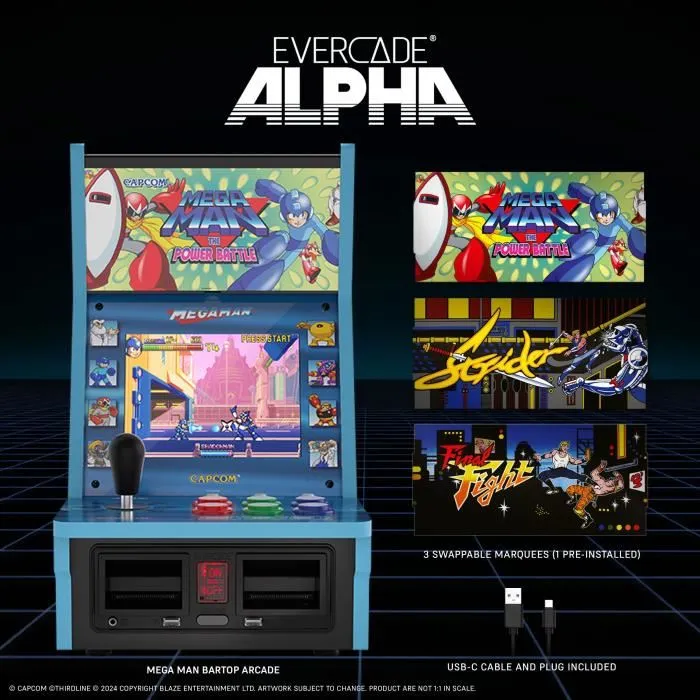 Evercade 5060990240652 Consola Retrogaming Alpha Mega Man Bartop Arcade - SOLO PARA JUEGOS
