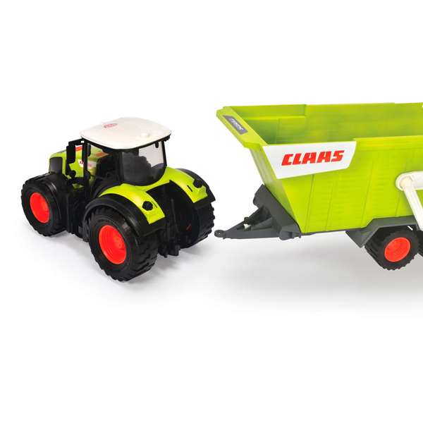 Claas - Tractor de Granja con Remolque a Escala 1:16 - 65 cm - Con Sonidos y Luces - Juguete a Pilas para Niños +3 Años