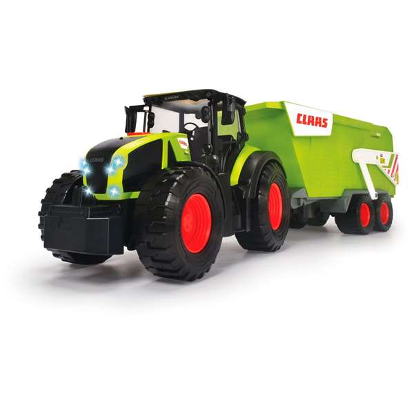 Claas - Tractor de Granja con Remolque a Escala 1:16 - 65 cm - Con Sonidos y Luces - Juguete a Pilas para Niños +3 Años