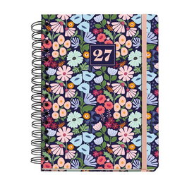 Agenda Anual (2026-27) Miquelrius 18 Meses Wire-O Tapa Extra Plus 4º 156X213 S/V Apais. Black Bloom