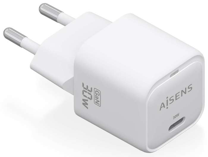 Aisens Cargador GaN 30W USB-C Blanco Aisens Cargador GaN 30W USB-C Blanco