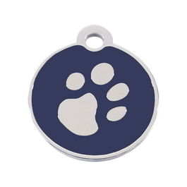 Placa identificativa para collar Imarc Circle Azul Plateado