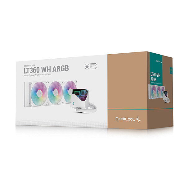 DeepCool LT360 Sistema de refrigeración líquida AIO de 360 mm con 3 ventiladores de 12 cm, Blanco