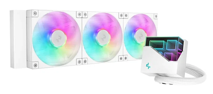 DeepCool LT360 Refrigeración Líquida para CPU Todo en Uno (AIO), Kit de 360mm con 3 Ventiladores ARGB Blanco, Compatible con Intel LGA1700/1200 y AMD AM4/AM5