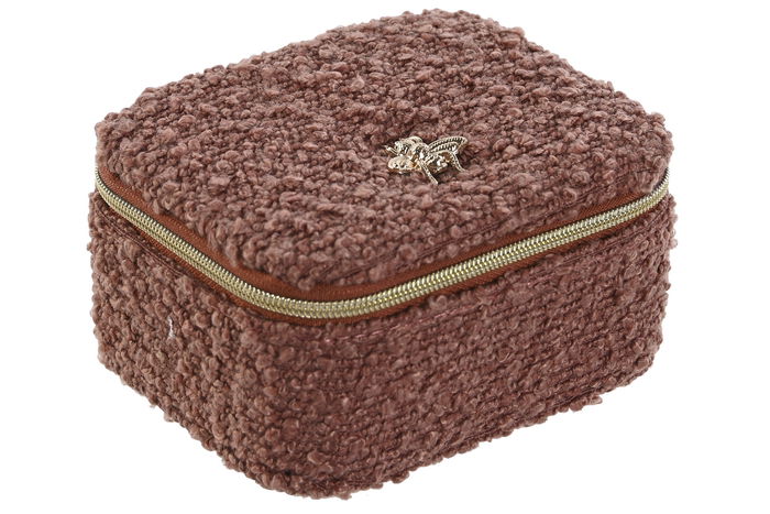 DKD Home Decor Joyero Libelula Glam Boucle Poliester Burdeos Dorado 9 x 6.5 x 11 cm (4 Unidades)