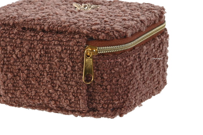 DKD Home Decor Joyero Libelula Glam Boucle Poliester Burdeos Dorado 9 x 6.5 x 11 cm (4 Unidades)