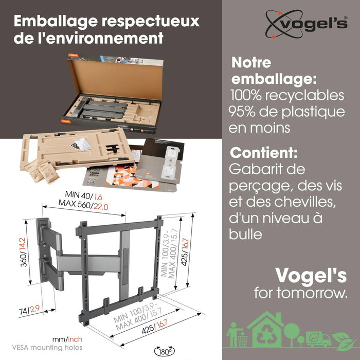 Vogels ELITE TVM 5445 Soporte de pared giratorio 32-65 pulgadas negro
