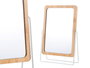 Berilo Espejo Bambu con Soporte Metal Blanco 16x22x6 cm (Set de 12)
