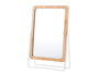 Berilo Espejo Bambu con Soporte Metal Blanco 16x22x6 cm (Set de 12)
