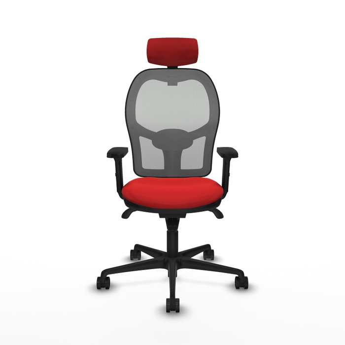 PIQUERAS Y CRESPO Silla de oficina Jorquera con mecanismo Sincro, Rojo y Gris